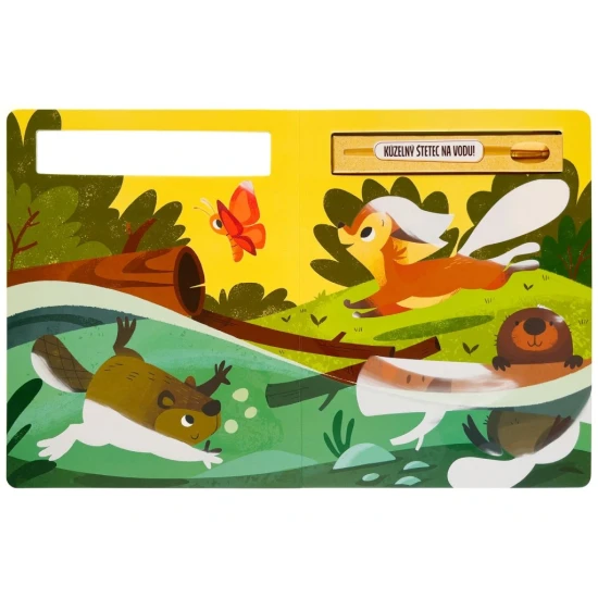 Vodová maľovanka s lesnými zvieratkami, ktorá ožíva pod štetcom.