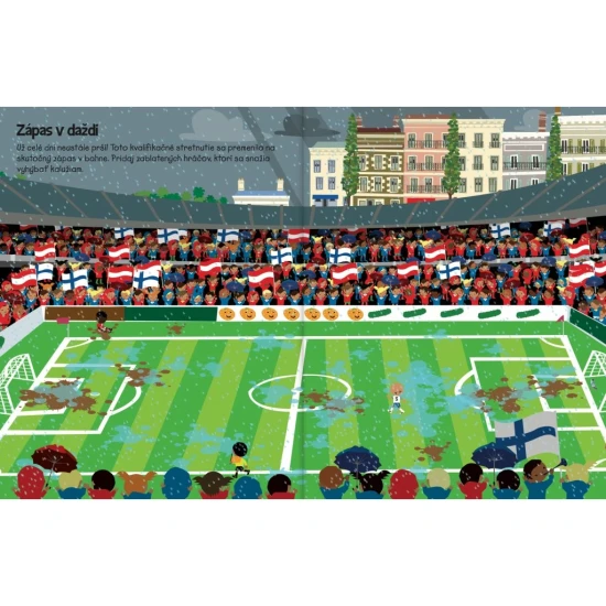Zošit so samolepkami s futbalovou tematikou na rozvoj predstavivosti a jemnej motoriky.