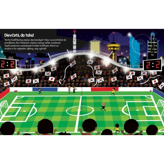 Zošit so samolepkami s futbalovou tematikou na rozvoj predstavivosti a jemnej motoriky.