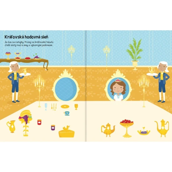 Samolepkový zošit s princeznami, palácovými scénami a hravou kreativitou.