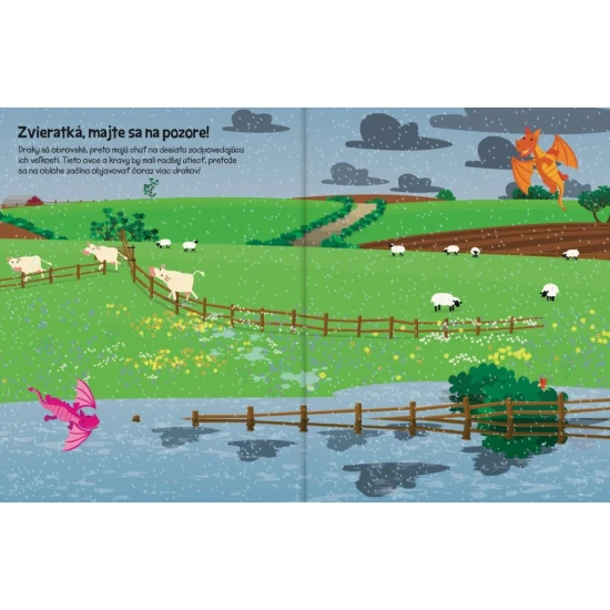 Zošit s dračími samolepkami na dopĺňanie farebných scén a rozvoj kreativity.
