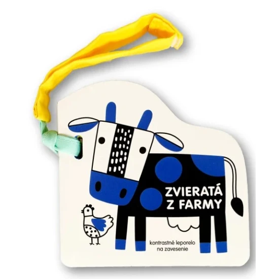 Zvieratá z farmy - Kontrastné leporelo na zavesenie – kontrastné leporelo