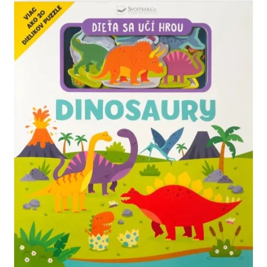 Dieťa sa učí hrou - Dinosaury – leporelo s puzzle