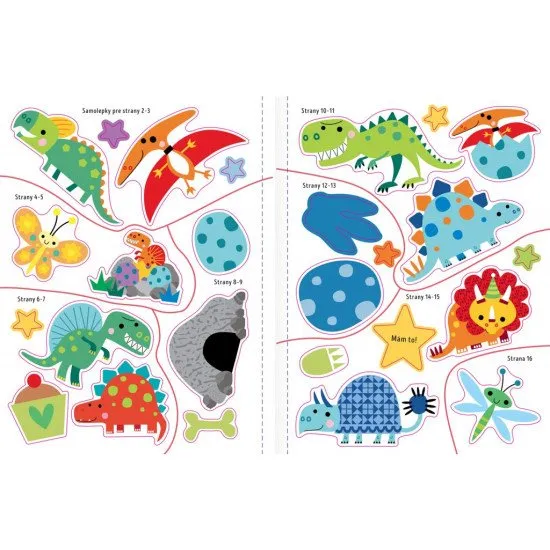 Poď a navštív úžasný prehistorický svet plný hravých dinosaurov. Nálepkový zošit obsahuje množstvo aktivít s dinosaurami, ktoré rozvíjajú zručnosti.