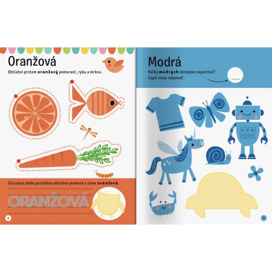 Vydaj sa na prieskum do sveta farieb a tvarov v tejto knižke plnej aktivít!