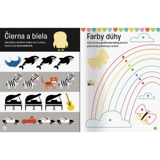 Vydaj sa na prieskum do sveta farieb a tvarov v tejto knižke plnej aktivít!