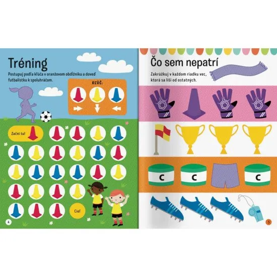 Vykopni loptu a trénuj si zábavu v tejto prekrásnej knižke plnej aktivít!