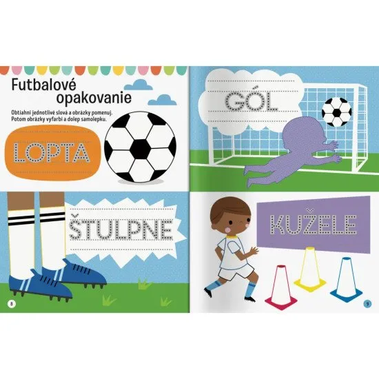 Vykopni loptu a trénuj si zábavu v tejto prekrásnej knižke plnej aktivít!