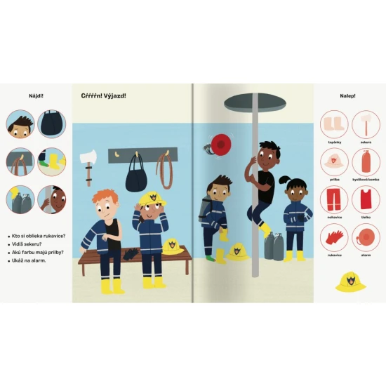 Spoznaj hasičov a ich prácu. Čaká ťa vyše 101 obrázkov - niektoré na hľadanie, iné na dolepenie.