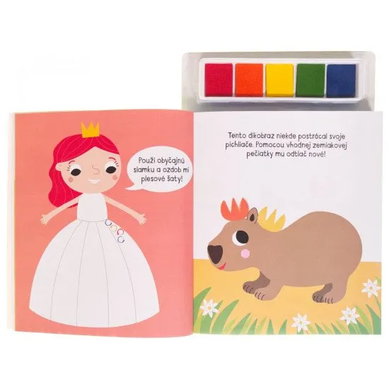 Deti maľujú pomocou odtlačkov prstov. Vytvor si odtlačky zvieracích priateľov, príšery alebo morskej panny.