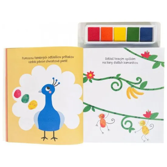 Deti maľujú pomocou odtlačkov prstov. Vytvor si odtlačky zvieracích priateľov, príšery alebo morskej panny.