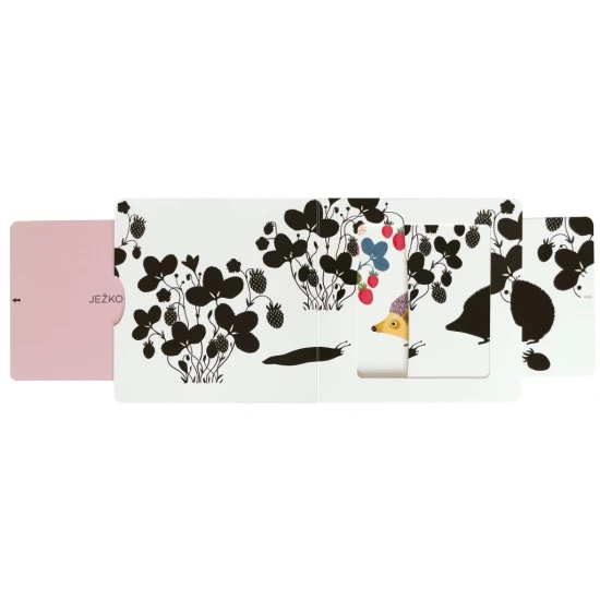 Leporelo pre bábätká od 6 mesiacov na rozvoj zraku prostredníctvom objavovania farieb a zvierat zo záhrady.