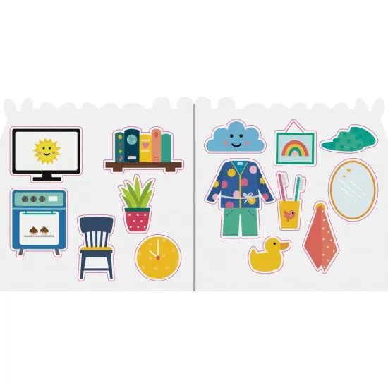Dolepuj samolepky a spoznaj predmety z každodenného života.