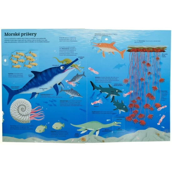 Detská encyklopédia o dinosauroch obsahuje pohyblivé prvky a priestorové obrázky.