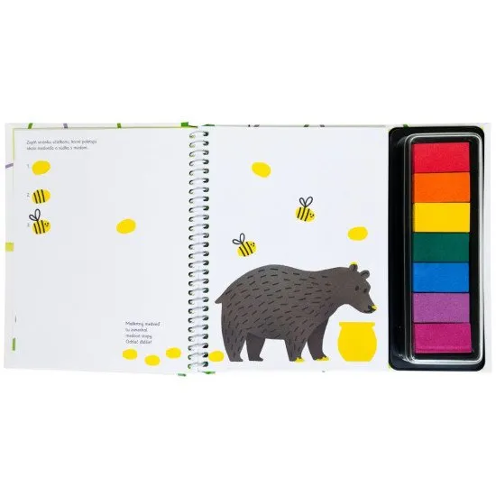 Pustite sa s deťmi do hier s otlačkami prstov. Zaplňte úlohy v knihe vlastnými výtvormi.