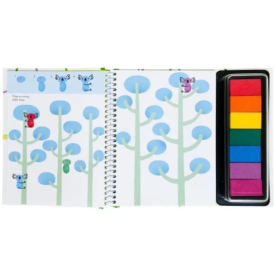 Pustite sa s deťmi do hier s otlačkami prstov. Zaplňte úlohy v knihe vlastnými výtvormi.