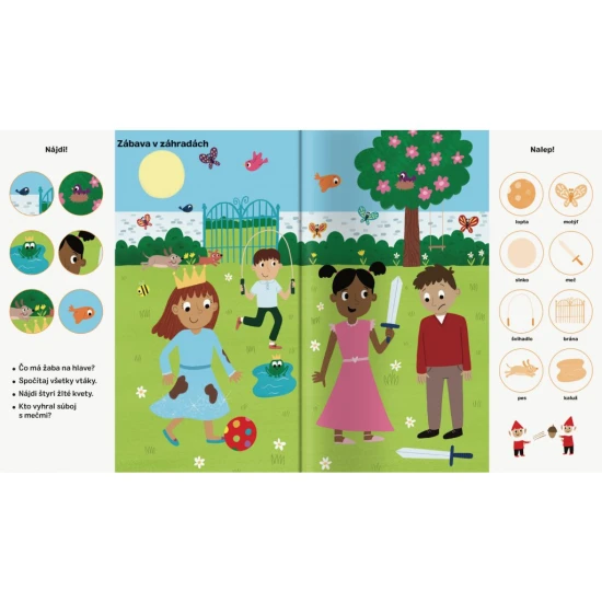 Spoznaj princezné a ich život. Čaká ťa vyše 101 obrázkov - niektoré na hľadanie, iné na dolepenie.