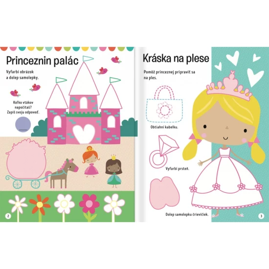 Poď sa hrať a zažiť dobrodružstvo s princeznami a kúzelnými bytosťami v prekrásnej knižke plnej aktivít!