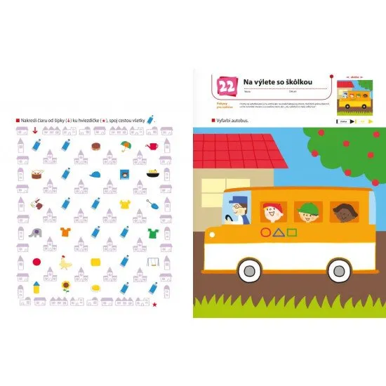 Pracovný zošit pripravuje dieťa na aktivity, ktorým sa bude venovať v škôlke. Je zameraný na prácu s pastelkami.