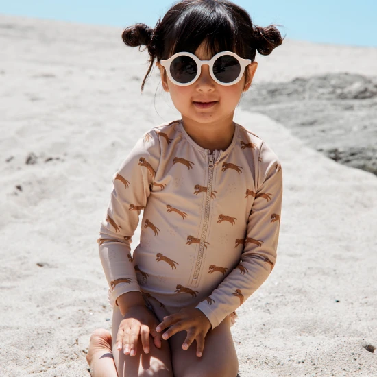 Plavky s dlhým rukávom s UPF 50+ Brown Leopard