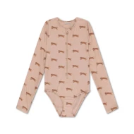 Plavky s dlhým rukávom s UPF 50+ Brown Leopard