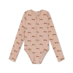 Plavky s dlhým rukávom s UPF 50+ Brown Leopard