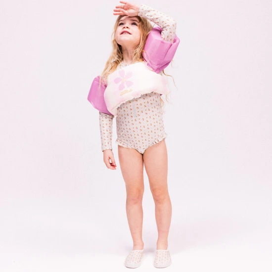 Plávacia vesta s rukávnikmi Swim Essentials Pink Flower 2–6 rokov
