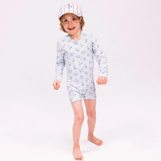 Plavkový overal s UPF 50+ Little Seagull Modrý Swim Essentials