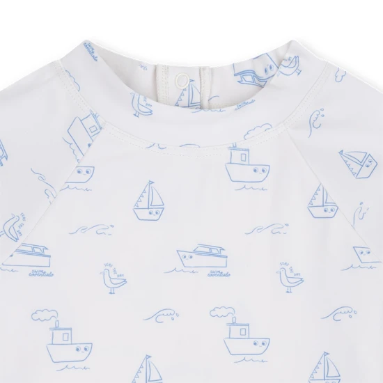 Kúpacie tričko s UPF 50+ Little Seagull Biele