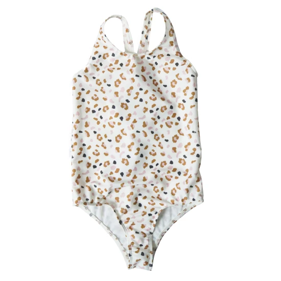 Dievčenské detské plavky s UPF 50+ Leopard béžový od Swim Essentials