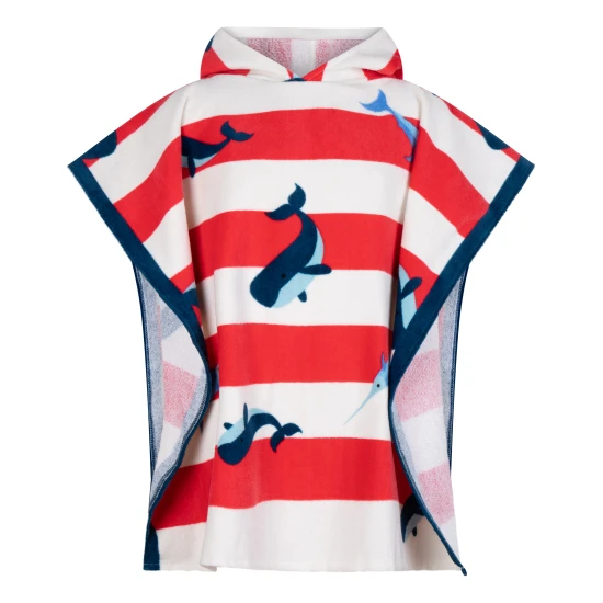 Detské plážové pončo s kapucňou 65 x 65 cm Whales od Swim Essentials