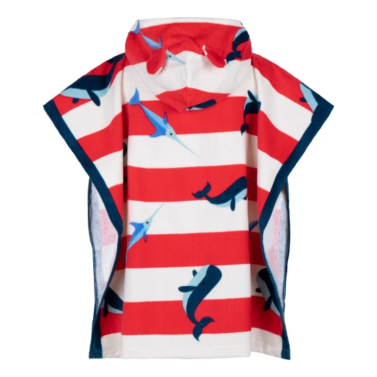 Detské plážové pončo s kapucňou 65 x 65 cm Whales od Swim Essentials