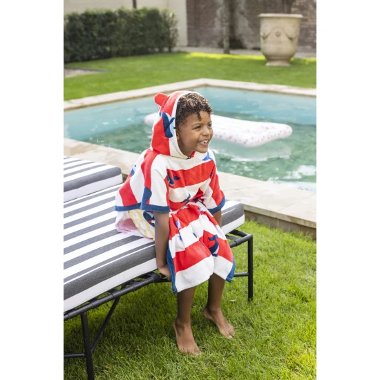 Detské plážové pončo s kapucňou 65 x 65 cm Whales od Swim Essentials