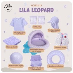 Plavky s dlhým rukávom s UPF 50+ Lila Leopard
