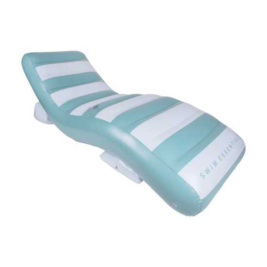 Nafukovacie kreslo Luxe Lounge Swim Essentials bielo zelené pruhy 180 x 99 cm