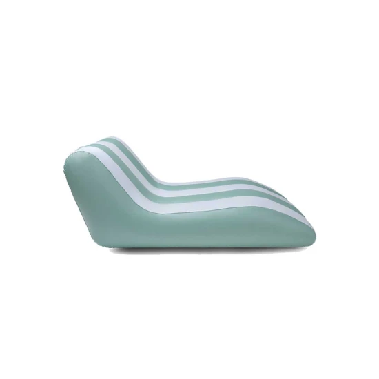 Nafukovacie kreslo Luxe Lounge Swim Essentials bielo zelené pruhy 180 x 99 cm
