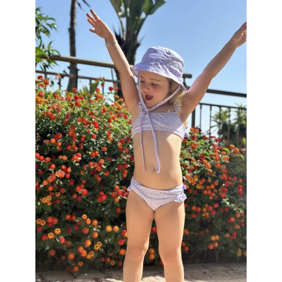 Detské plavky Dievčenské bikiny s UPF 50+ Lila Leopard Swim Essentials