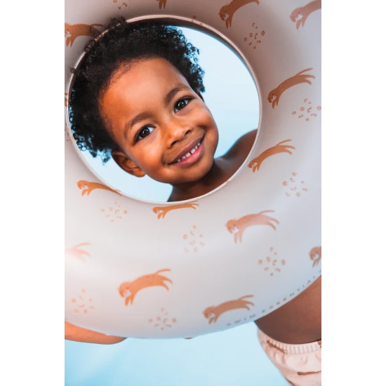 Detské nafukovacie koleso Swim Essentials s leopardím vzorom v hnedej farbe – priemer 55 cm