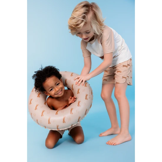 Detské nafukovacie koleso Swim Essentials s leopardím vzorom v hnedej farbe – priemer 55 cm