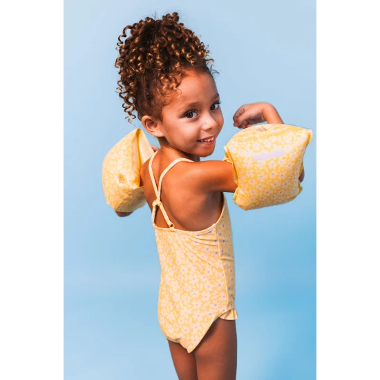 Detské nafukovacie rukávniky Swim Essentials Florish yellow pre deti, ideálne na plávanie v bazéne aj pri mori