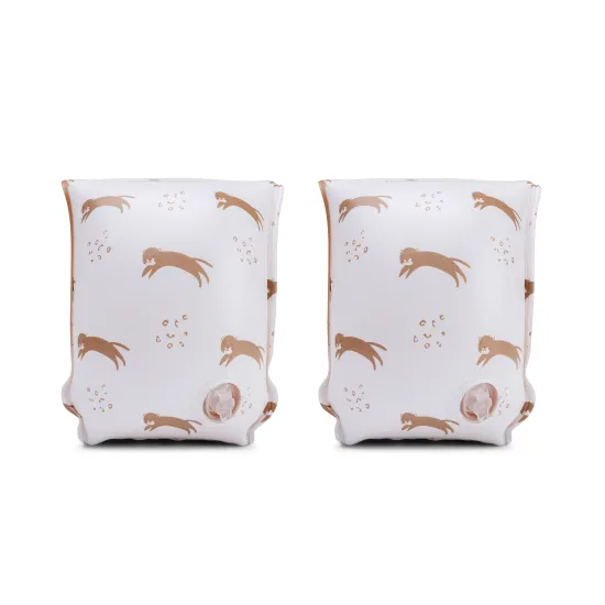 Detské rukávniky na plávanie od Swim Essentials s leopardími motívmi v hnedej farbe