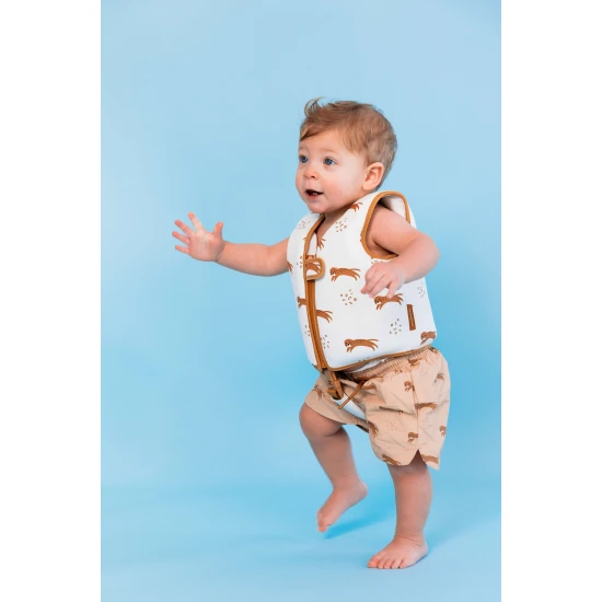 Štýlová a bezpečná plávacia vesta pre deti Brown Leopard Swim Essentials