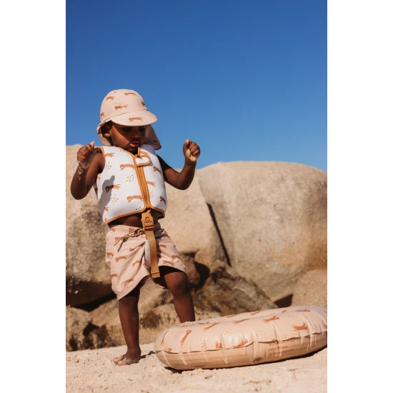 Štýlová a bezpečná plávacia vesta pre deti Brown Leopard Swim Essentials