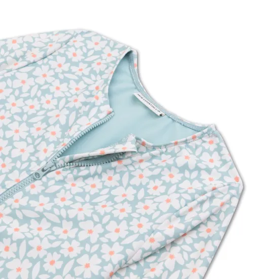 Detské dievčenské plavky s dlhým rukávom UPF 50+ Florish green Swim Essentials