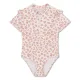 Dievčenské plavky s krátkym rukávom s UPF 50+ Beige Leopard Swim Essentials