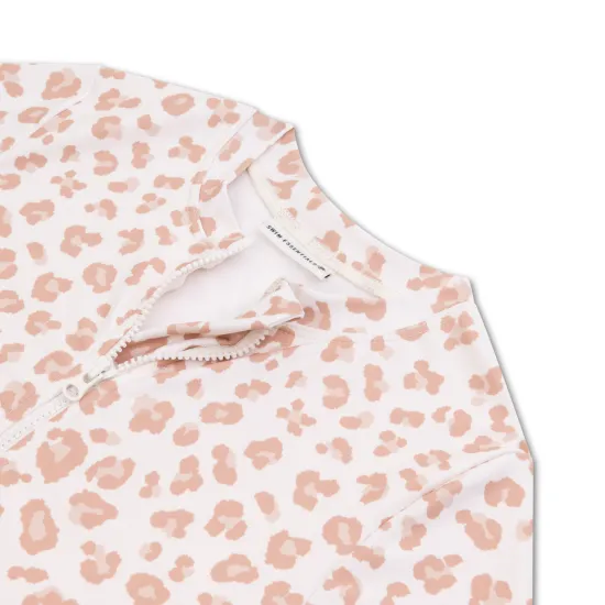 Dievčenské plavky s krátkym rukávom s UPF 50+ Beige Leopard Swim Essentials