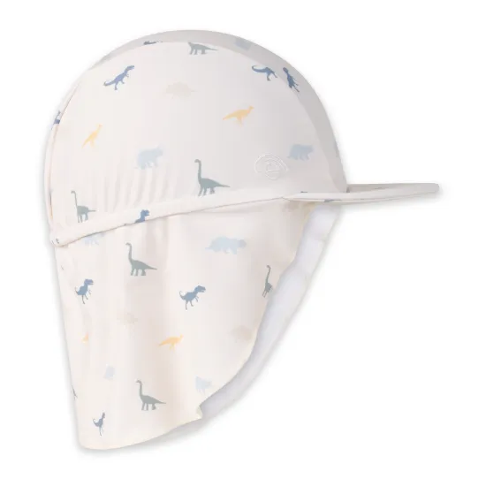 Praktický letný klobúčik s ochranou krku od Swim Essentials s dinosaurím vzorom ochráni deti pred UV žiarením