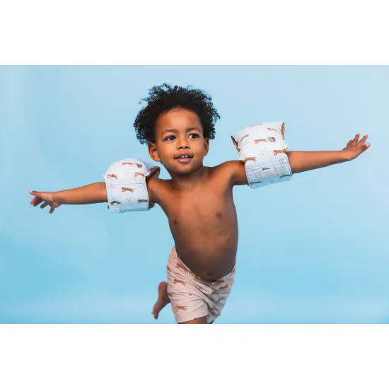 Plavky Boxerky s UPF 50+ Brown Leopard Swim Essentials