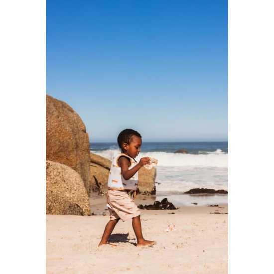 Plavky Boxerky s UPF 50+ Brown Leopard Swim Essentials