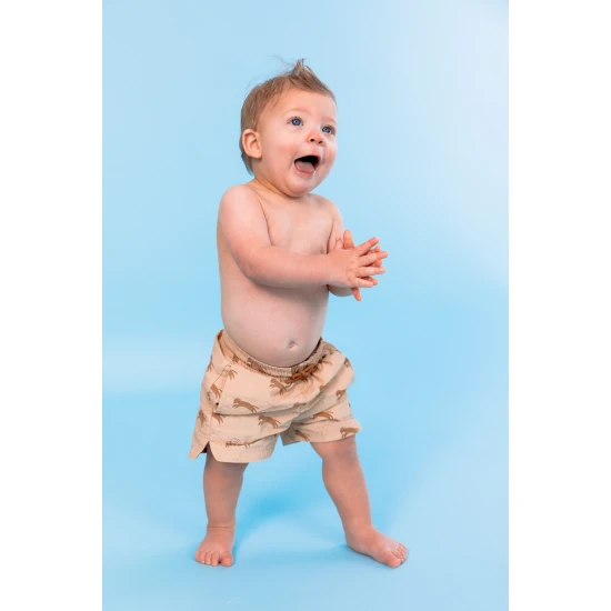 Detské chlapčenské plavky šortky s UPF 50+ Brown Leopard Swim Essentials